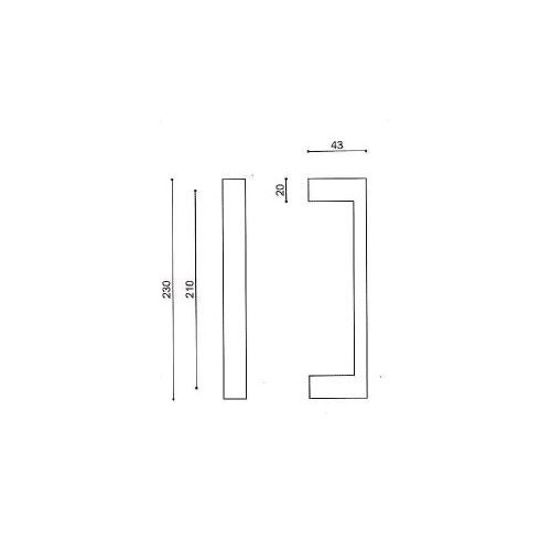 MANIGLIONE SPIGOLA DRITTO CROMO SATINATO - MARIVA