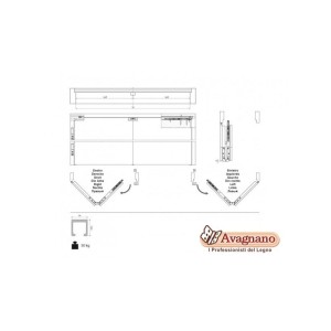 KIT PORTA A LIBRO A BATTENTE PORTATA 50 KG AMBIDESTRO - KOBLENZ 2