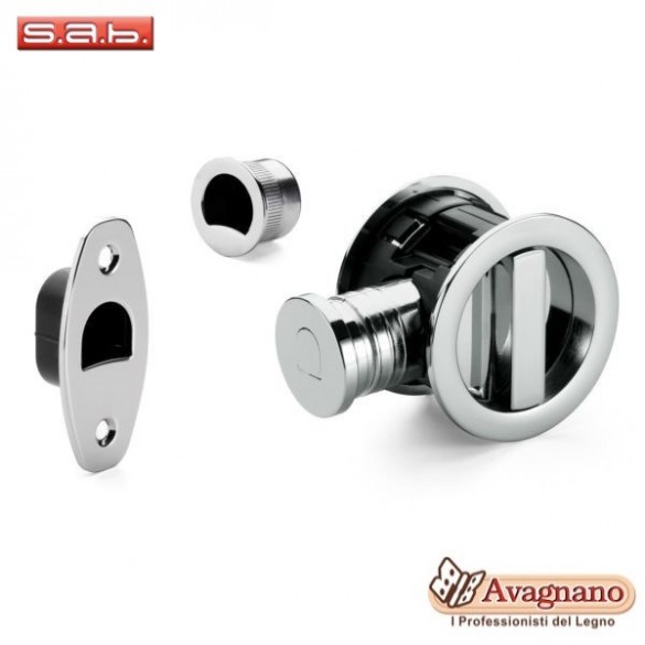 KIT MANIGLIA INCASSO TONDO CROMO SATINATO