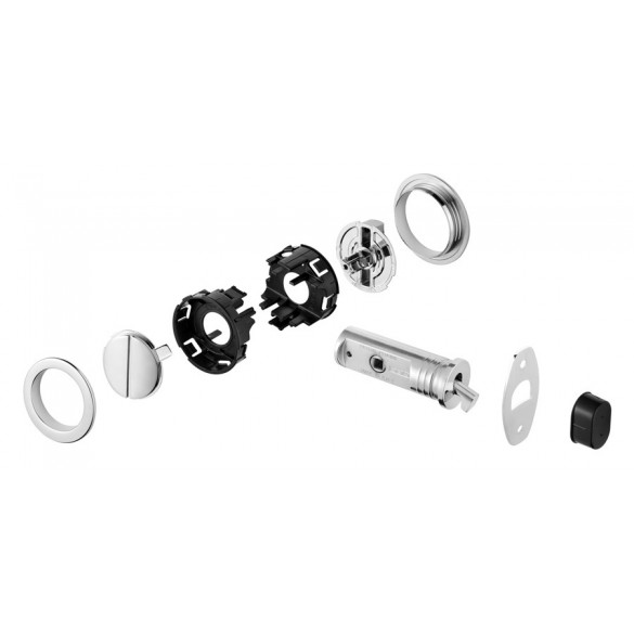 KIT MANIGLIA INCASSO TONDO CROMO SATINATO