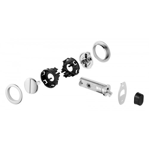 KIT MANIGLIA INCASSO TONDO CROMO SATINATO