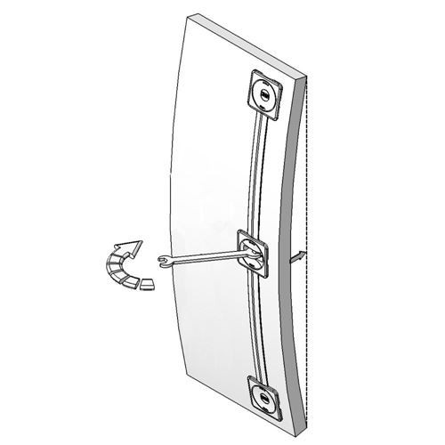 TENDITORE RADDRIZZA ANTE DA INCASSO CON COPERTURA IN PLASTICA TN103 - O.M.M