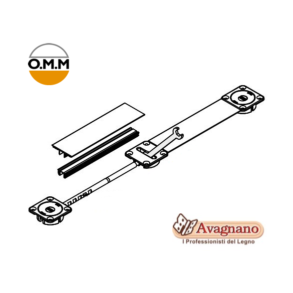 TENDITORE RADDRIZZA ANTE DA INCASSO CON COPERTURA IN ALLUMINIO TN103 - O.M.M