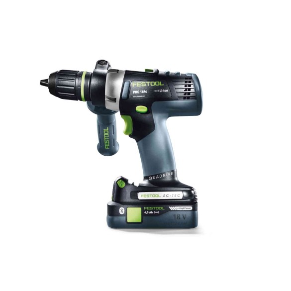 Trapano avvitatore con percussione a batteria QUADRIVE PDC 18/4 Li 5,2-Plus