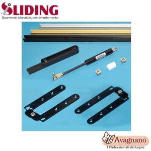KIT PORTA A LIBRO NIBBIO 50 KG CON BINARIO ARGENTO - SLIDING