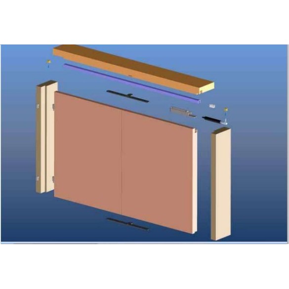 KIT PORTA A LIBRO NIBBIO 50 KG CON BINARIO ARGENTO - SLIDING