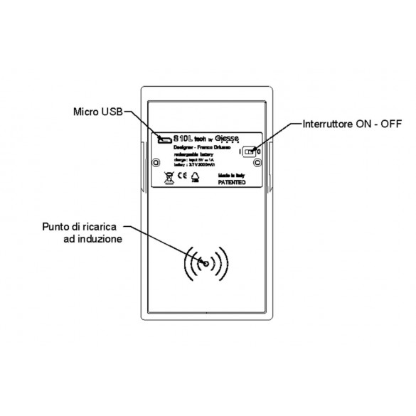 FARETTO S10L TECH RICARICABILE SENSORE MOVIMENTO - GIESSE TECH