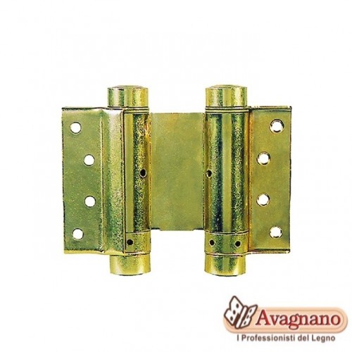 COPPIA DI CERNIERA A MOLLA DOPPIA AZIONE 29/75 OTTONATA - IBFM
