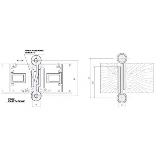COPPIA DI CERNIERE A MOLLA DOPPIA ARGENTO - DSC