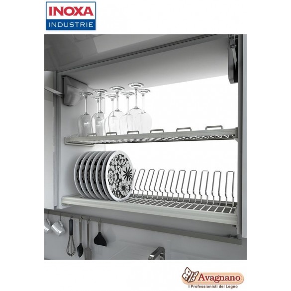 SCOLAPIATTI A TELAIO 90 CM INOX 716/90 - INOXA