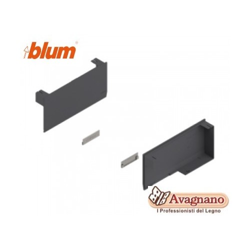 BLUM AVENTOS HK per anta a ribalta standard, Set placchette di copertura, destro+sinistro GRIGIO