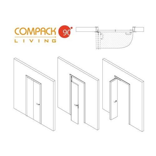 KIT PORTA LIBRO COMPACK LIVING 90° PER FORO MURO 900mm DX - CELEGON