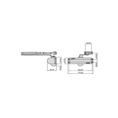 CHIUDIPORTA AEREO DC110 SILVER EN3 BRACCIO STANDARD CON FERMO - MERONI