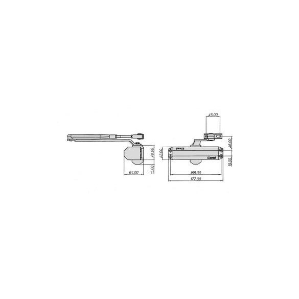 CHIUDIPORTA AEREO DC110 SILVER EN3 BRACCIO STANDARD CON FERMO - MERONI