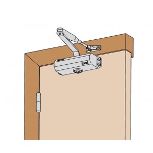 CHIUDIPORTA AEREO DC110 SILVER EN3 BRACCIO STANDARD CON FERMO - MERONI 2