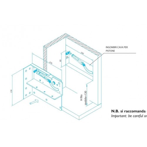MECCANISMO A PISTONI PER LETTO RIBALTABILE AUTOTRASPORTANTE MLA 400 - GILARDI