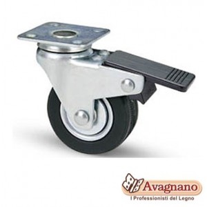 RUOTA CON SUPPORTO A PIASTRA GIREVOLE D.40, 601NGD40 - ROCARR