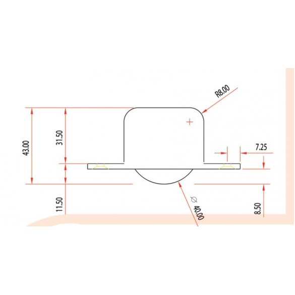 RUOTA CON PIASTRA FISSA D.40, 622NG40 - ROCARR