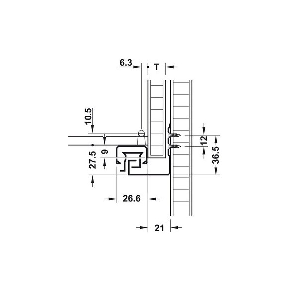 GUIDA CASSETTO MATRIX RUNNER ESTRAZIONE TOTALE 250mm 30 KG SOFTCLOSE REGOLAZIONE 3D - HAFELE
