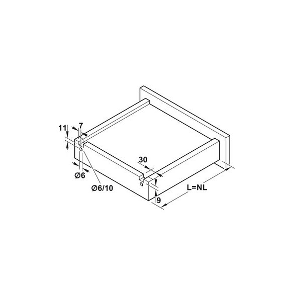 GUIDA CASSETTO MATRIX RUNNER ESTRAZIONE TOTALE 250mm 30 KG SOFTCLOSE REGOLAZIONE 3D - HAFELE