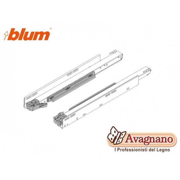 BLUM LEGRABOX GUIDE FIANCO ESTRAZIONE TOTALE 750.5001S MM 500 KG.40