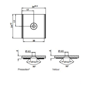 SISTEMA DI FISSAGGIO PRESSOTEX/VELOUR - HAFELE 2