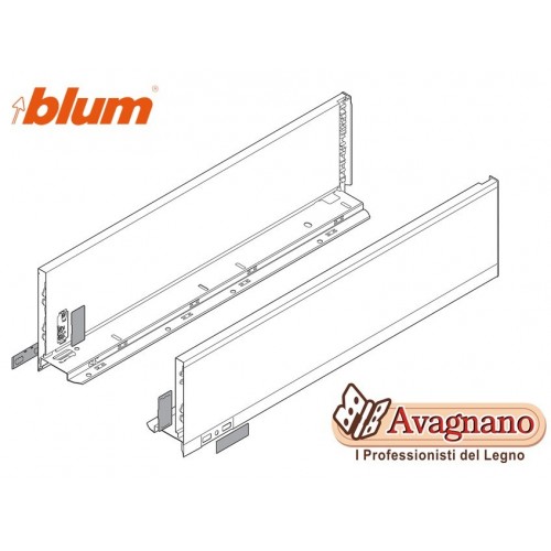 BLUM LEGRABOX SPONDINE GRIGIO ORIONE ALTEZZA C (128,5 mm), 450 mm