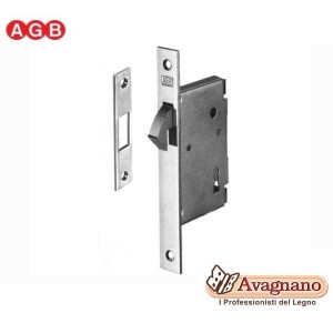 Serratura AGB CON GANCIO RIENTRANTE X SCORREVOLE BQ OTTONE