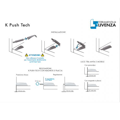 CRICCHETTO LIVENZA CON MAGNETE BIANCO COMPLETO