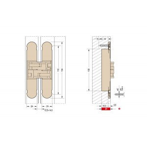 CERNIERA A SCOMPARSA CEAM 1130 REGOLAZIONE 3D BRONZO 2