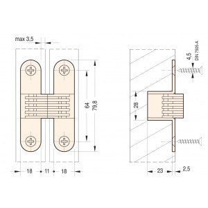 CERNIERA A SCOMPARSA PER MOBILI CEAM 501 NICHELATA 2