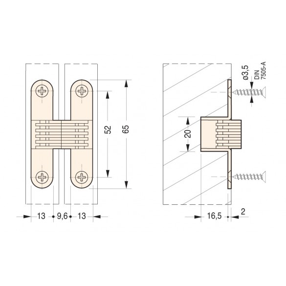 CERNIERA A SCOMPARSA PER MOBILI CEAM 502 NICHELATA