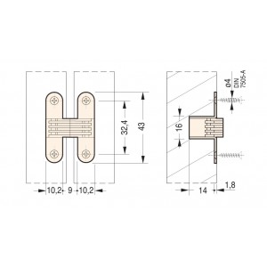 CERNIERA A SCOMPARSA PER MOBILI CEAM 503 NICHELATA 2