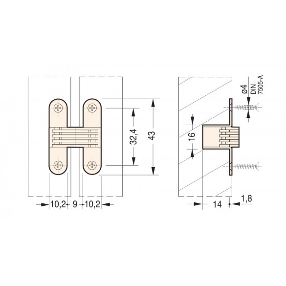 CERNIERA A SCOMPARSA PER MOBILI CEAM 503 NICHELATA