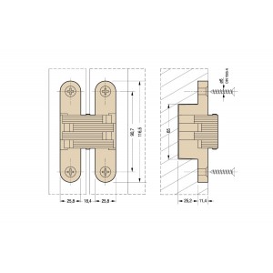 CERNIERA A SCOMPARSA PER PORTE CEAM 731 NICHELATA 2