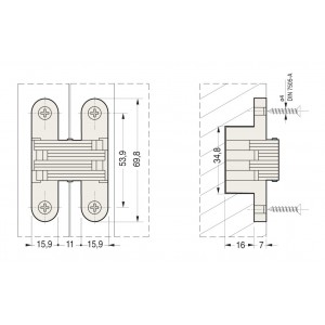 CERNIERA A SCOMPARSA PER MOBILI 829 OTTONE 2