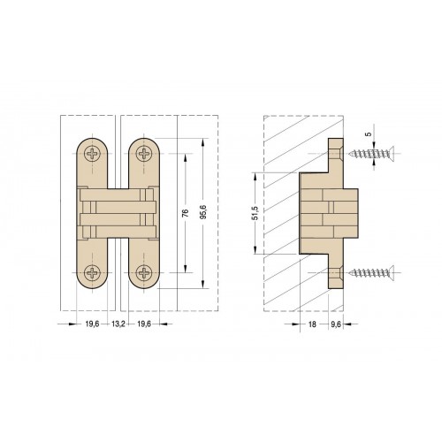 CERNIERA A SCOMPARSA PER MOBILI CEAM 930 NICHELATA OPACO