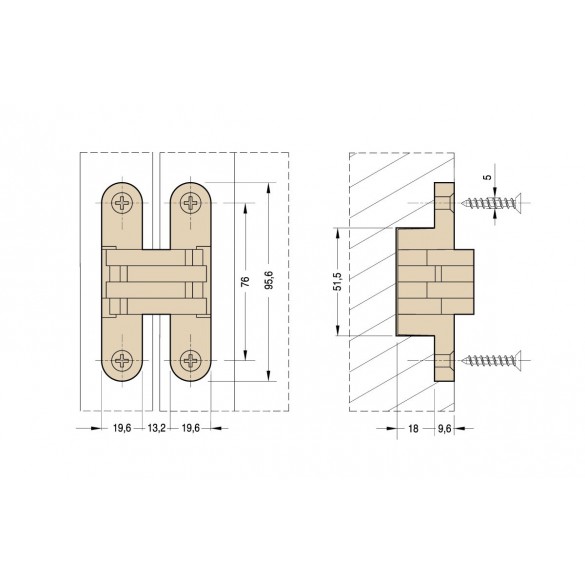 CERNIERA A SCOMPARSA PER MOBILI CEAM 930 NICHELATA OPACO