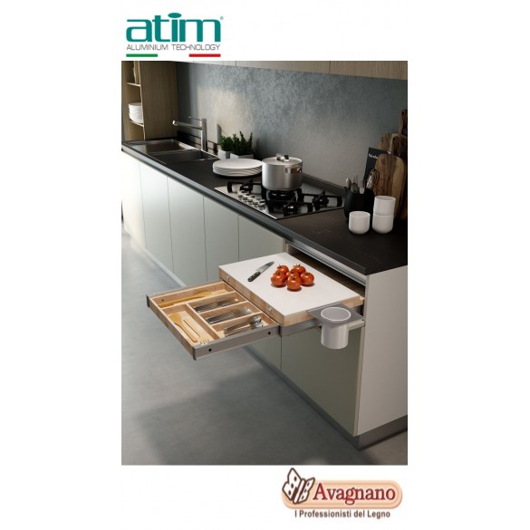 COOK TAVOLO DA CASSETTO ESTRAIBILE CON VANO - ATIM