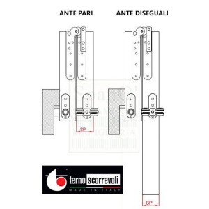 BINARIO PORTE SCORREVOLI TERNO 1160 ALLUMINIO - 4000 MM