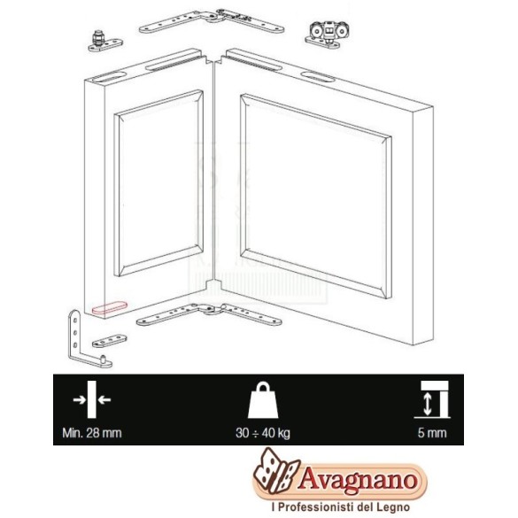 KIT PORTA A LIBRO TERNO - PORTE DISTANZIATE
