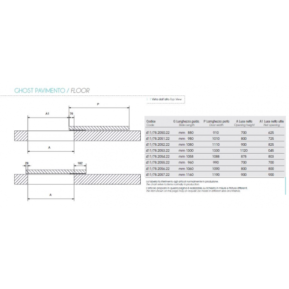 SISTEMA DI SCORRIMENTO INVISIBILE GHOST A PAVIMENTO - ATIM