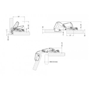 CERNIERA F.35 COLLO PIANO 165 GRADI AMMORTIZZATA - DANCO 2