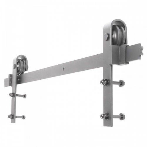 KIT SCORREVOLE RUSTICO 1 ANTA AMMORTIZZATO CON BINARIO INOX A VISTA KR80 - PETTITI