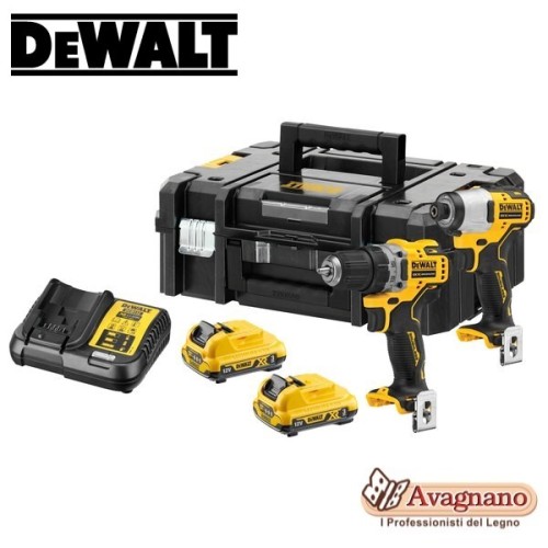 KIT DEWALT DCK2110L2T TRAPANO + AVVITATORE 12V IN TSTAK