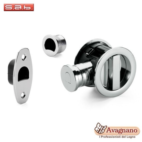KIT MANIGLIA INCASSO TONDO CROMO SATINATO