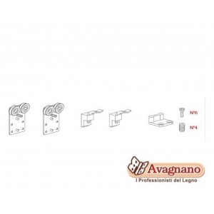 GUARNITURA ANTA SCORREVOLE SOSPESA 737 PER MOBILI 50 KG TERNO