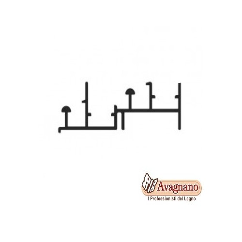 BINARIO PORTE SCORREVOLI TERNO 1080 ALLUMINIO