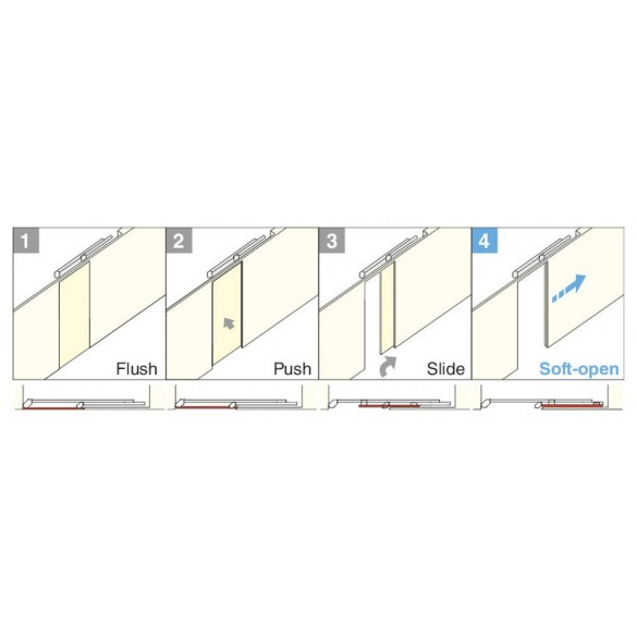 SISTEMA COMPLANARE PER PORTE INTERNE APERTURA DESTRA 20/40 KG MFU-1200-40-L - SUGATSUNE