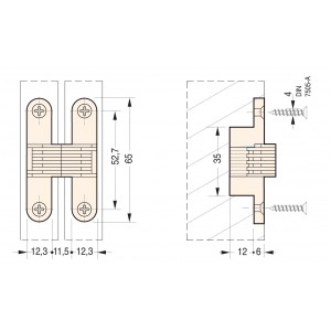 CERNIERA A SCOMPARSA PER MOBILI CEAM 499 OTTONE 2